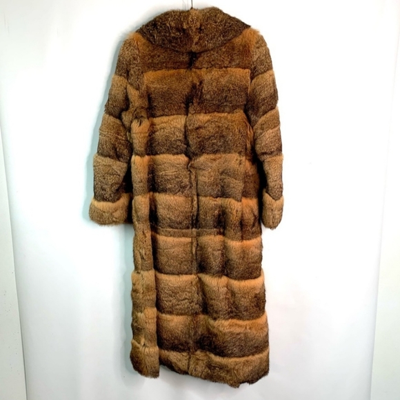 Vintage Elan 100% French Rabbit Fur Coat Size L Brown Mid Length - Picture 5 of 10